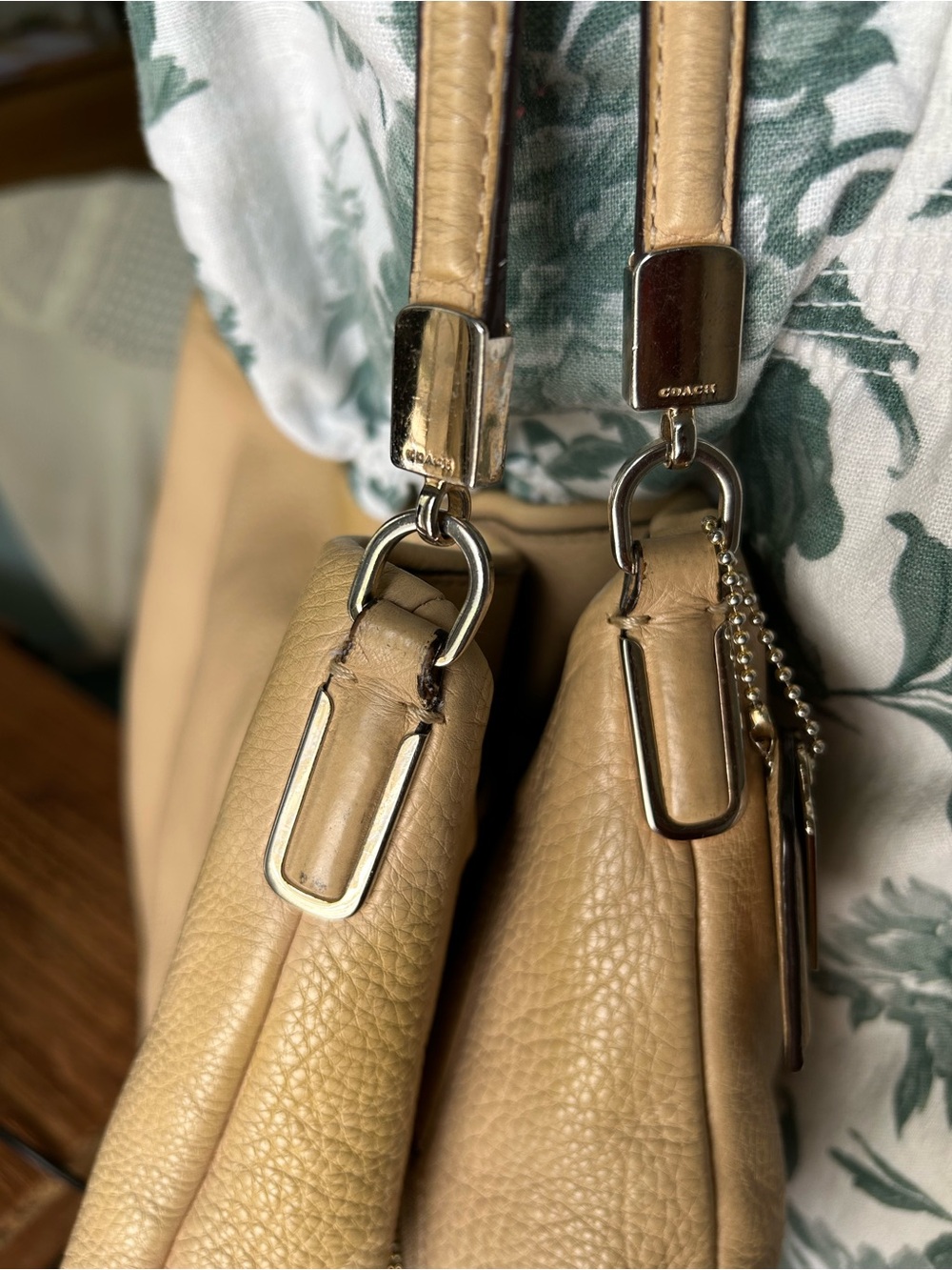Coach Madison Pebbled Leather Hobo Bag in Tan - Picture 4 of 9
